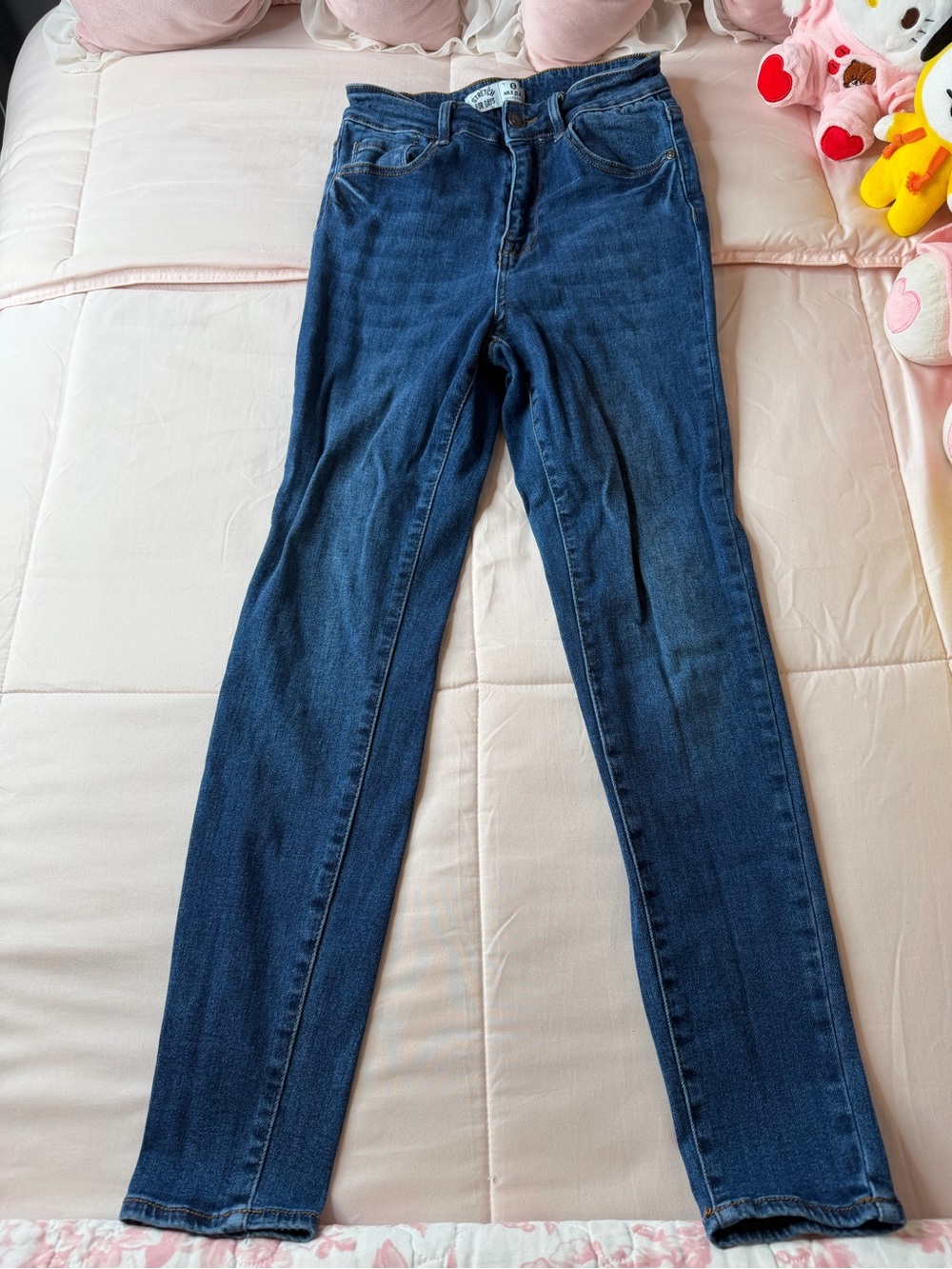 Wax Jean Dark Blue Stretch Skinny Jeans for Kids